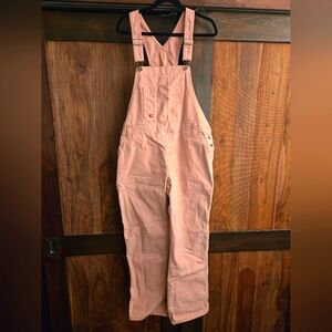 Dickies Pink Denim Overalls, LARGE, Rose Pink